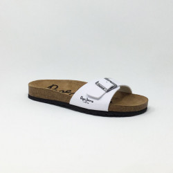 PEPE JEANS CLAQUETTE STRAP BLANC