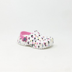 CROCS CLASSIC HEART PRINT BLANC