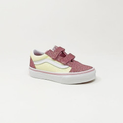 VANS OLD SKOOL V GLITTER JAUNE/ROSE