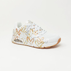 SKECHERS BASKET UNO METALLIC BLANC GOLD