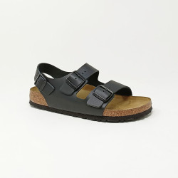 BIRKENSTOCK SANDALE MILANO CUIR GRAS NOI