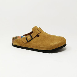 BIRKENSTOCK SABOT BOSTON SUEDE CORK MINK