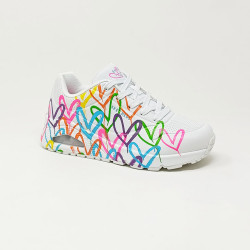 SKECHERS BASKET UNO HIGHLIGHT LOVE BLANC