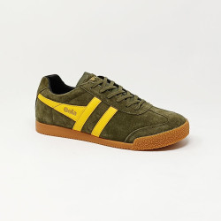 GOLA BASKET HARRIER SUEDE KAKI JAUNE