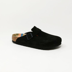 BIRKENSTOCK SABOT BOSTON SUEDE CORK NOIR