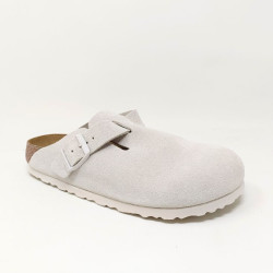 BIRKENSTOCK SABOT BOSTON SUEDE NAR BLANC