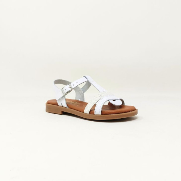 CARLA TORTOSA SANDALE GLITTER BLANCO