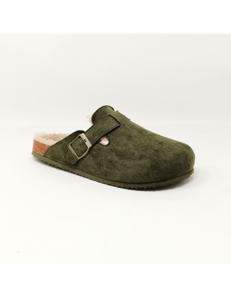 LES ARLESIENNES SABOTS FOURRES KAKI