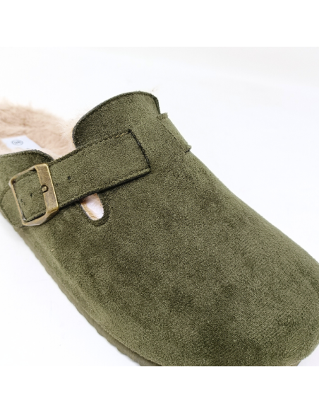 LES ARLESIENNES SABOTS FOURRES KAKI