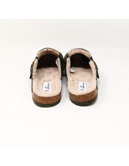 LES ARLESIENNES SABOTS FOURRES KAKI