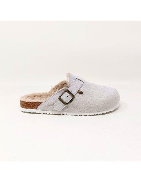 LES ARLESIENNES SABOTS FOURRES GRIS