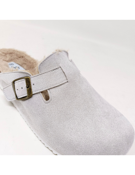 LES ARLESIENNES SABOTS FOURRES GRIS